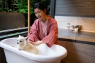 【別邸とら梅】すべての客室にワンちゃんも楽しめる温泉露天風呂があります。